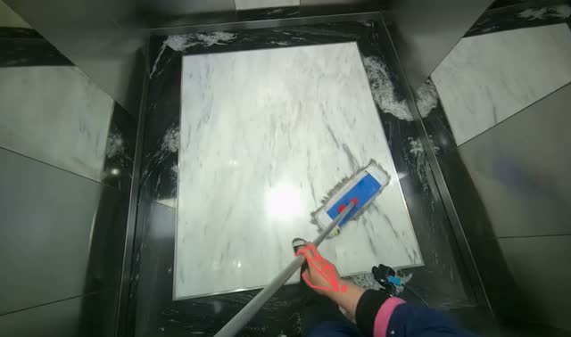 Mopping elevator floor: egocentric robotics sample