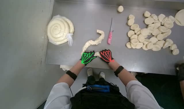 Stretching dough into ropes: egocentric robotics sample
