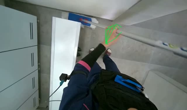 Mopping restroom floor: egocentric robotics sample