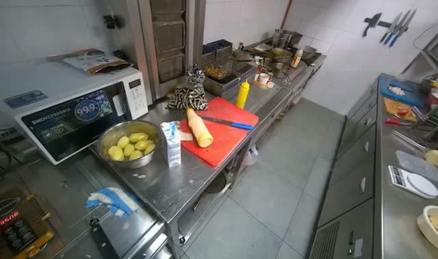 Stirring ingredients in pan: egocentric robotics sample