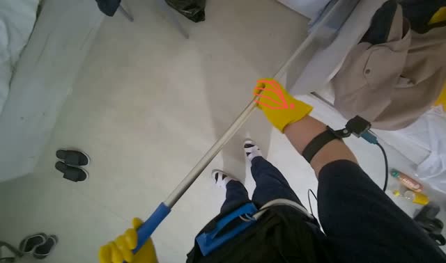 Mopping room and hallway floor: egocentric robotics sample