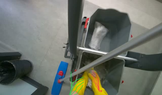 Preparing mop for cleaning: egocentric robotics sample