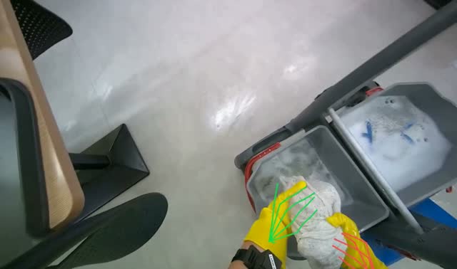 Wringing cleaning cloth: egocentric robotics sample