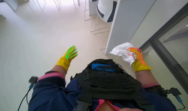 Wiping office desk: egocentric robotics sample