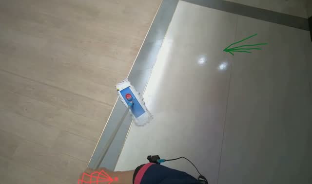 Mopping tiled floor: egocentric robotics sample