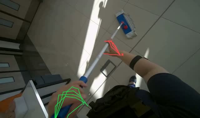 Mopping the room floor: egocentric robotics sample