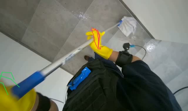 Mopping tiled floor: egocentric robotics sample