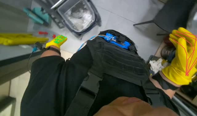 Cleaning various surfaces: egocentric robotics sample