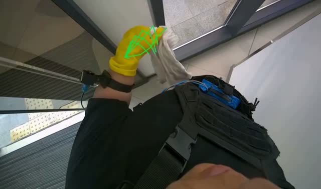 Sweeping floor with brush: egocentric robotics sample