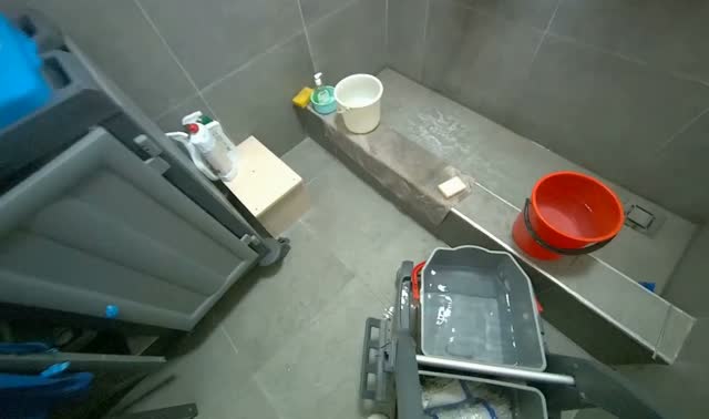 Preparing cleaning supplies: egocentric robotics sample
