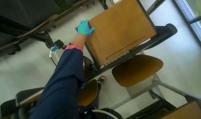 Folding up auditorium desks: egocentric robotics sample
