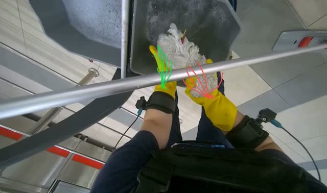 Mopping tiled floor: egocentric robotics sample