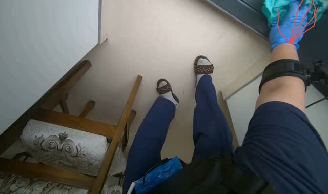 Wiping window frame: egocentric robotics sample
