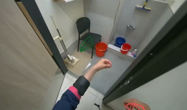 Preparing cleaning equipment: egocentric robotics sample