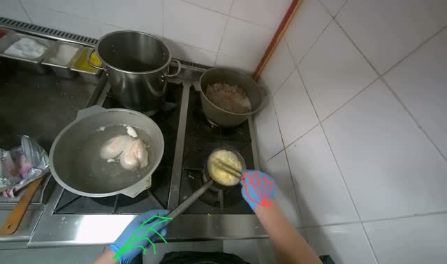 Seasoning and stirring a pot of liquid: egocentric robotics sample