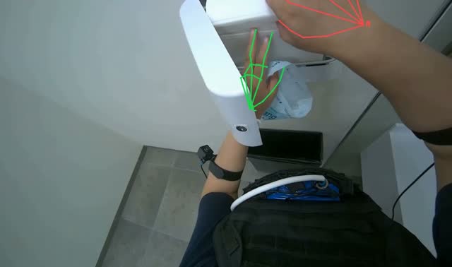 Restocking bathroom paper supplies: egocentric robotics sample
