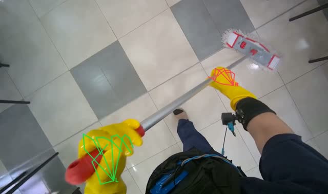 Mopping cafeteria floor: egocentric robotics sample