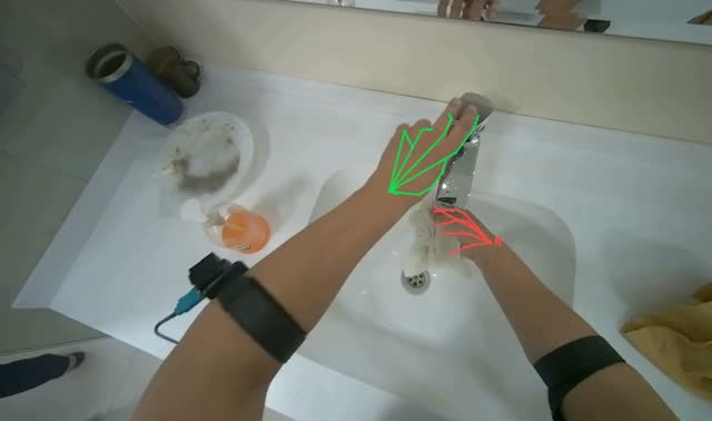 Cleaning bathroom sink: egocentric robotics sample