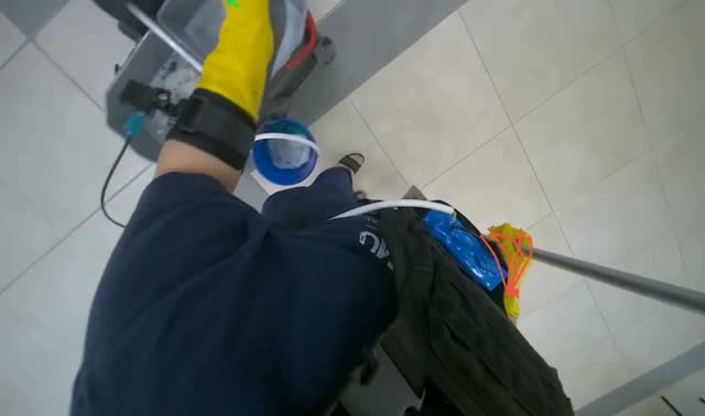 Preparing mop for cleaning: egocentric robotics sample