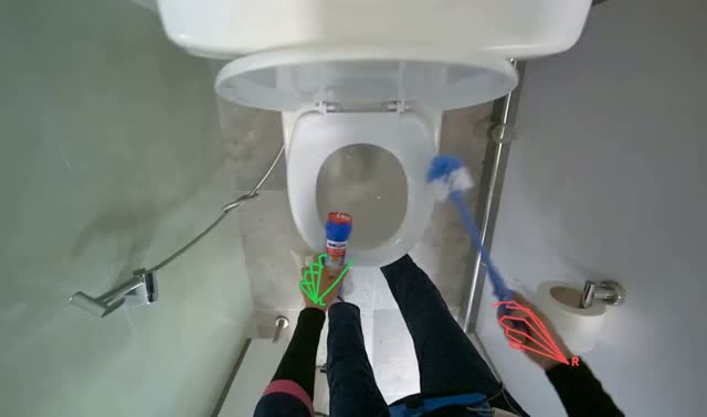 Cleaning a toilet: egocentric robotics sample