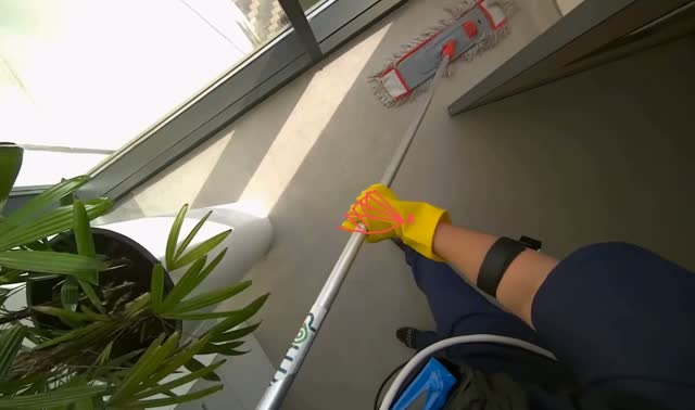 Mopping office floor: egocentric robotics sample