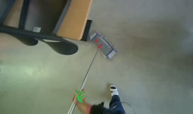 Mopping kitchen floor: egocentric robotics sample