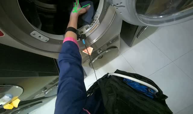 Emptying washing machines and removing notes: egocentric robotics sample