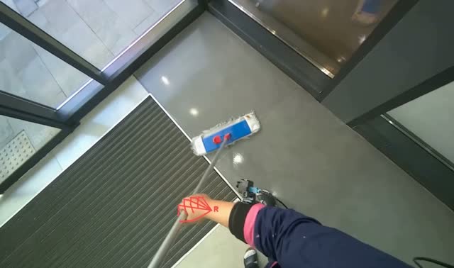 Mopping tiled floor: egocentric robotics sample