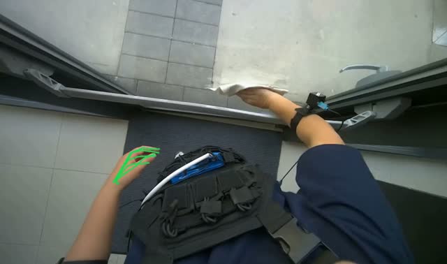 Cleaning glass entrance door: egocentric robotics sample