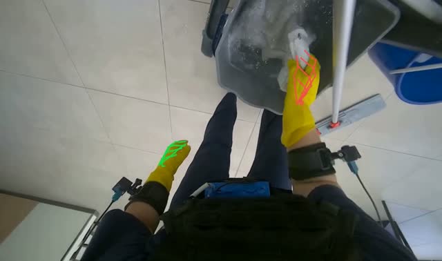 Preparing mop for cleaning: egocentric robotics sample