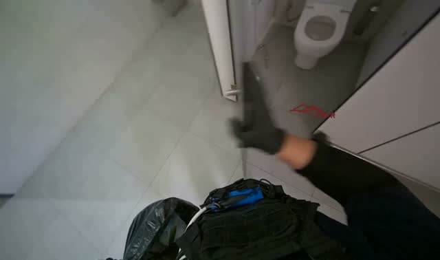 Collecting and disposing trash from restroom bins: egocentric robotics sample