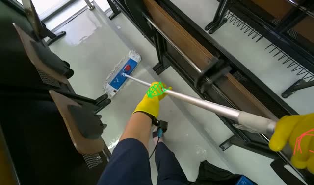 Mopping classroom aisles: egocentric robotics sample