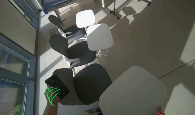 Arranging chairs with attached desks: egocentric robotics sample