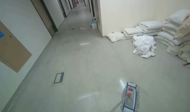 Mopping hallway floor: egocentric robotics sample