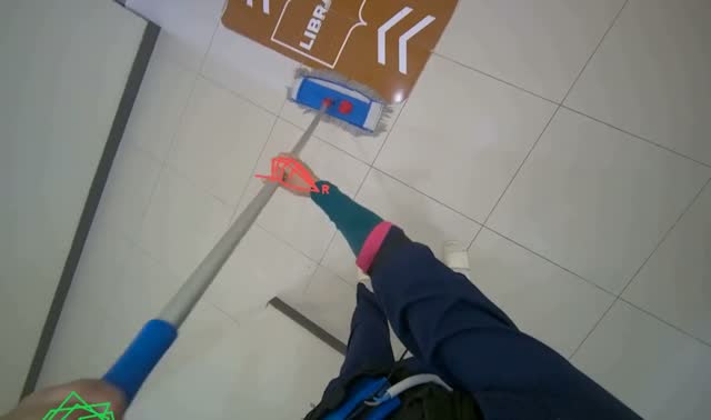 Mopping tiled floor: egocentric robotics sample