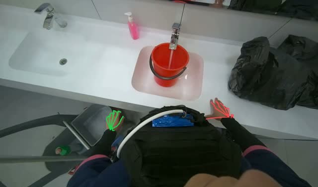 Filling bucket with water: egocentric robotics sample