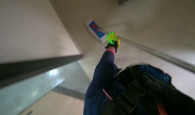 Mopping hallway floor: egocentric robotics sample