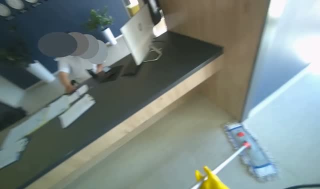 Mopping office floor: egocentric robotics sample