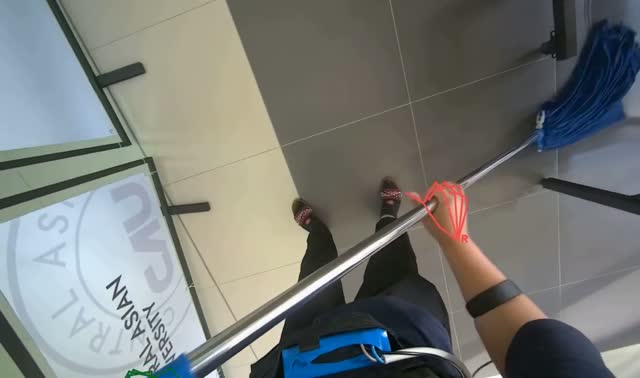 Mopping the floor with flat mop: egocentric robotics sample