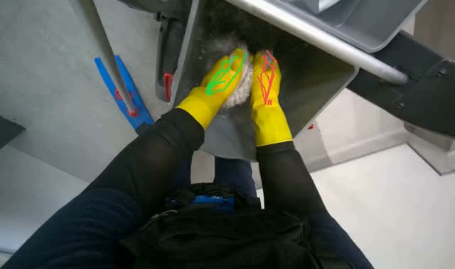 Washing and wringing mop head: egocentric robotics sample
