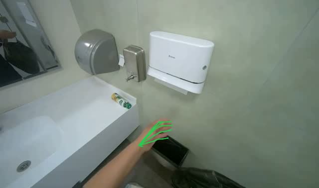 Collecting trash from bins: egocentric robotics sample
