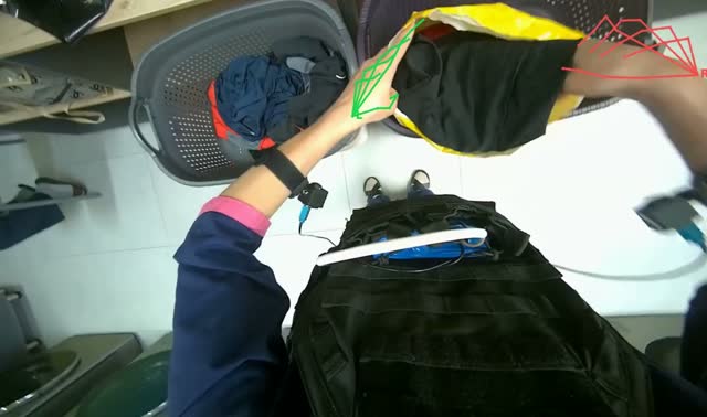 Sorting and packing laundry into bags: egocentric robotics sample