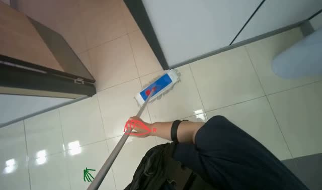 Mopping the hallway floor: egocentric robotics sample