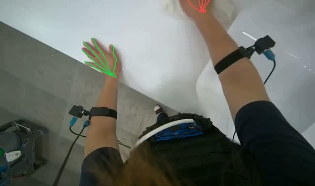 Cleaning bathroom sinks and counters: egocentric robotics sample