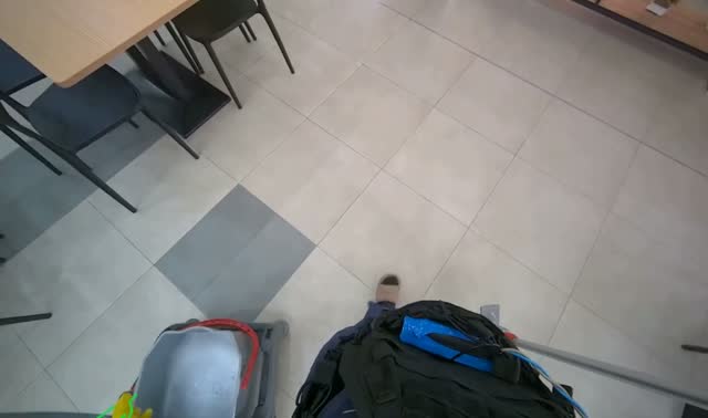 Preparing mop for cleaning: egocentric robotics sample