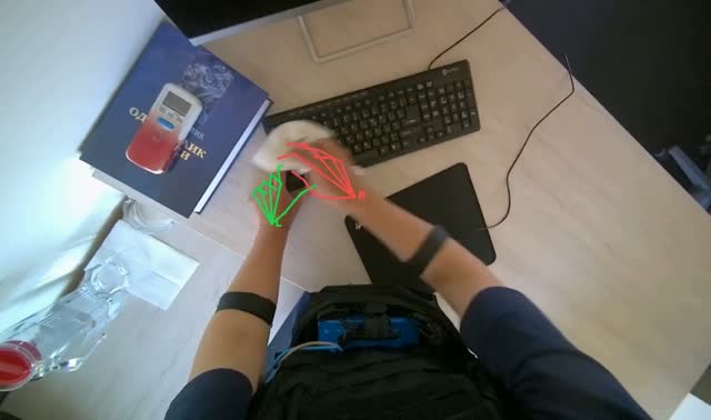 Wiping desk surface and electronics: egocentric robotics sample