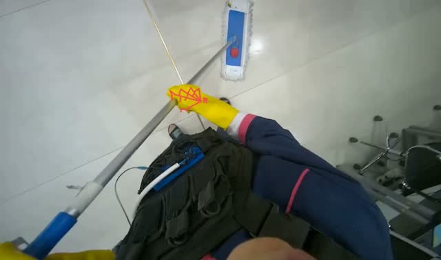 Mopping office floor: egocentric robotics sample