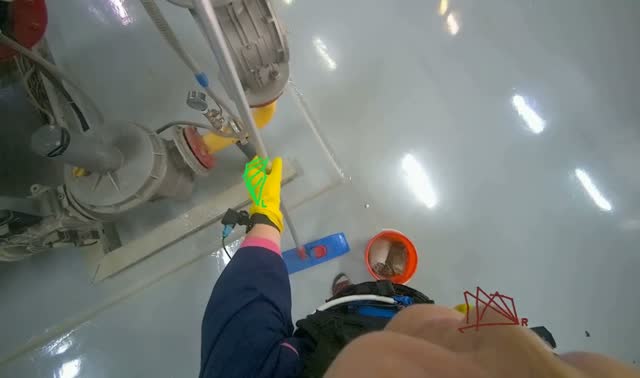 Wringing out mop head: egocentric robotics sample