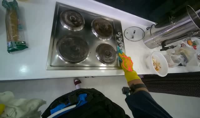 Wiping kitchen stovetop: egocentric robotics sample