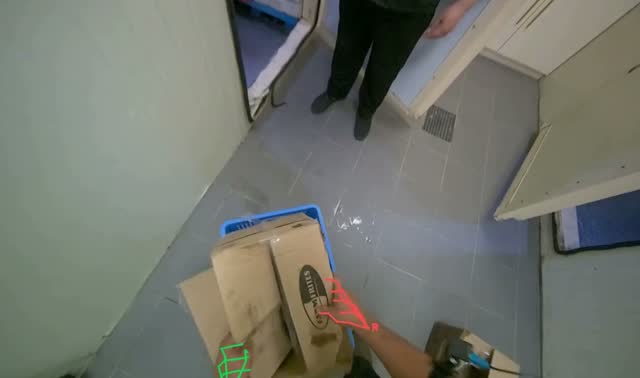 Folding and crating cardboard boxes: egocentric robotics sample